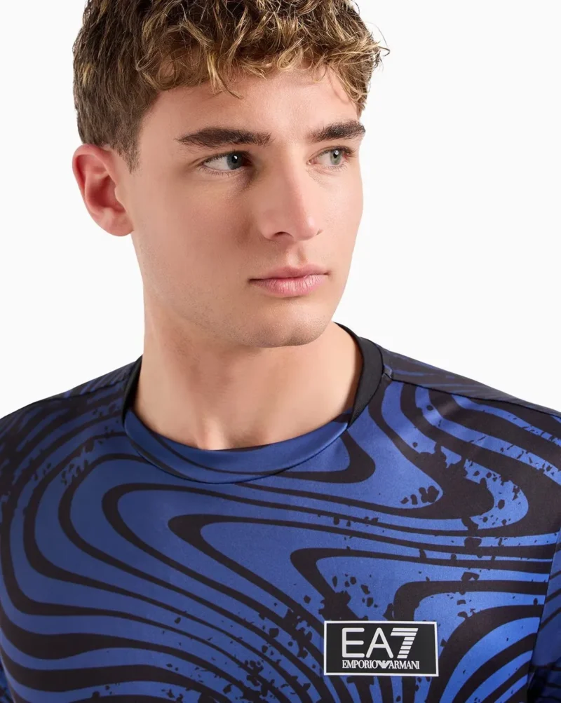 Pattern with Front Logo Patch T-Shirt - Image 4