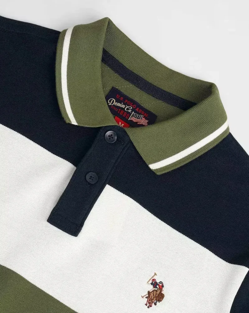 Men Colourblock Yarn-Dyed Extra Slim Fit Polo T-Shirt - Image 5