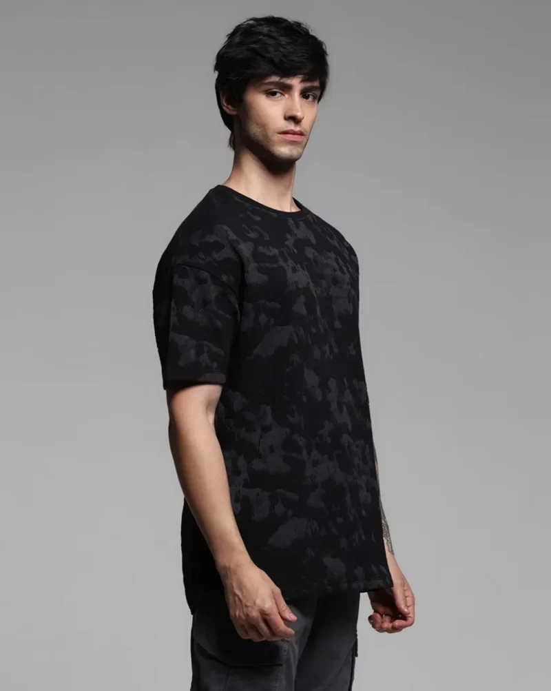 Men Camouflage Print Boxy Fit Crew-Neck T-Shirt - Image 3