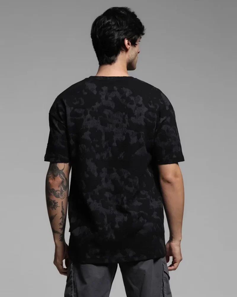 Men Camouflage Print Boxy Fit Crew-Neck T-Shirt - Image 2