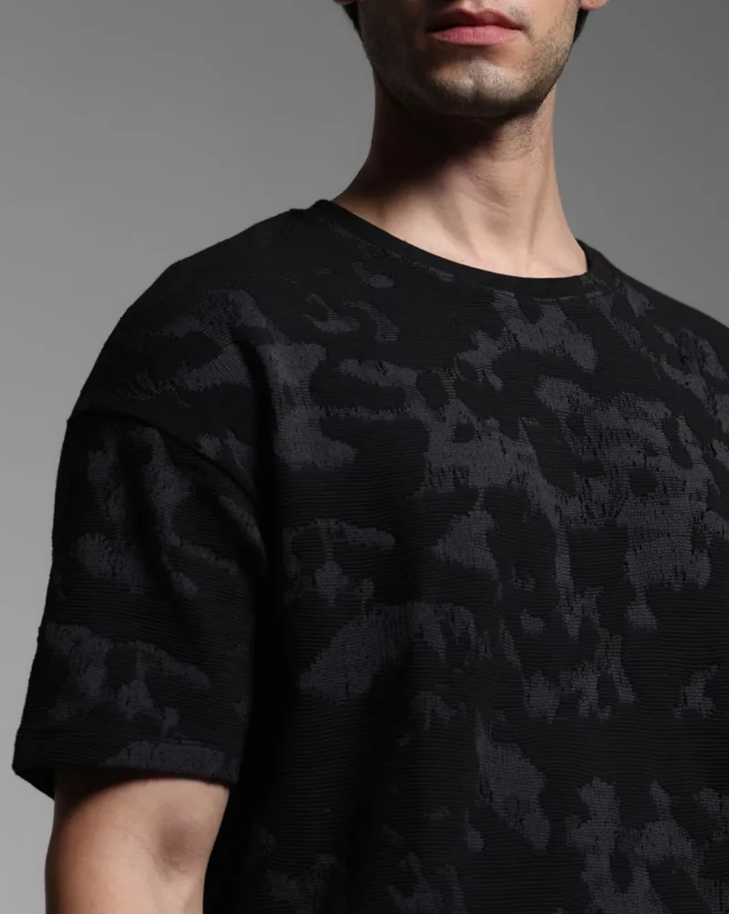 Men Camouflage Print Boxy Fit Crew-Neck T-Shirt - Image 5