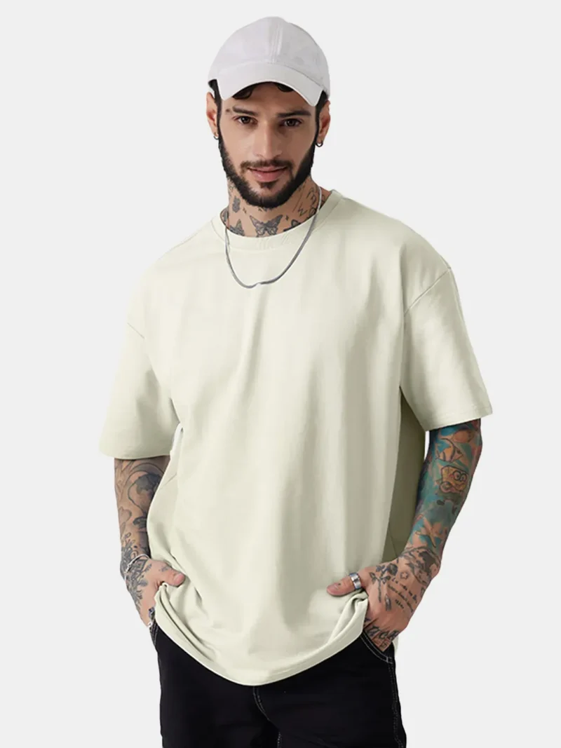Men Oversized Fit Round-Neck T-Shirt - Image 4