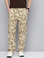 Men Camouflage Printed Loose Fit Cargos Trousers