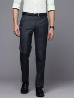 Men Textured Slim Fit Formal Trousers